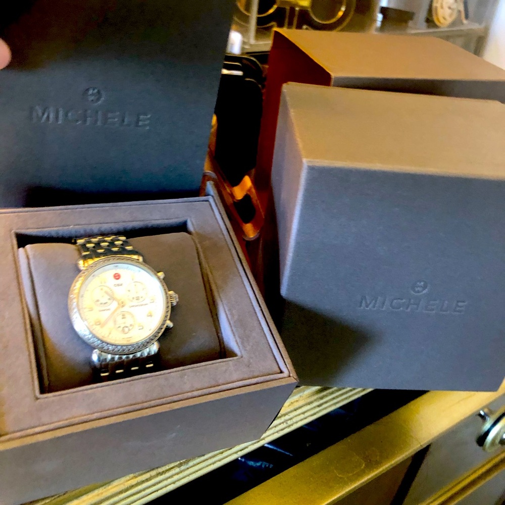 Michelle Diamond Deco watch and XL Tiffany Braclett